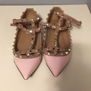 Knock Off Valentino Rock Stud Pointy Toe Flats